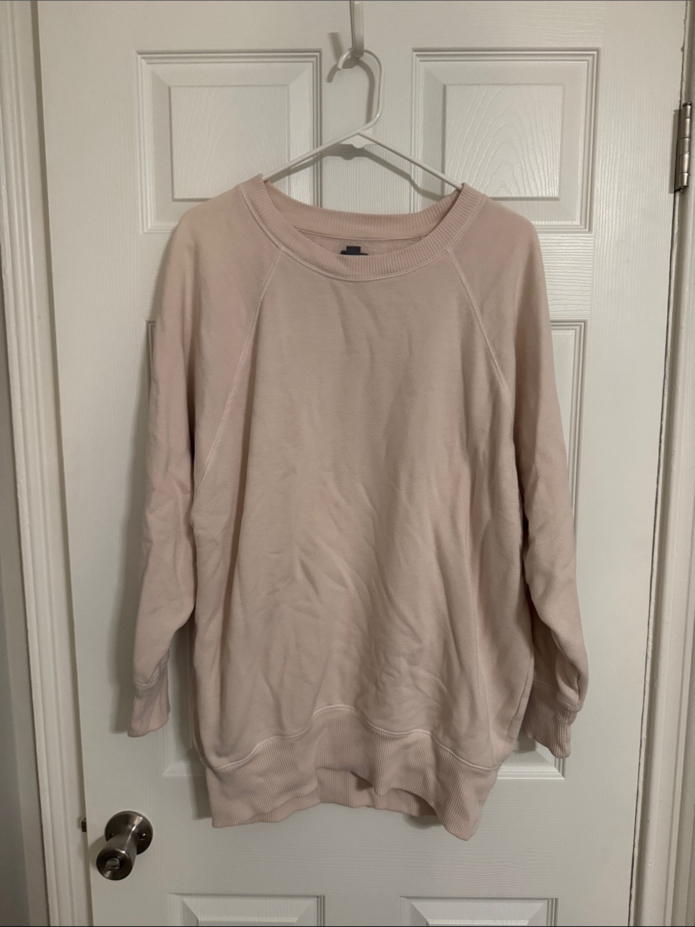 aerie Relaxed Crewneck Sweater in Light Blush - Picture 2 of 3